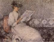 James Guthrie The Morning paper oil on canvas